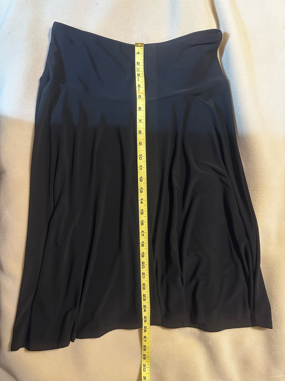 #1161 Black A-Line Skirt with Flattering Waistband Size Large